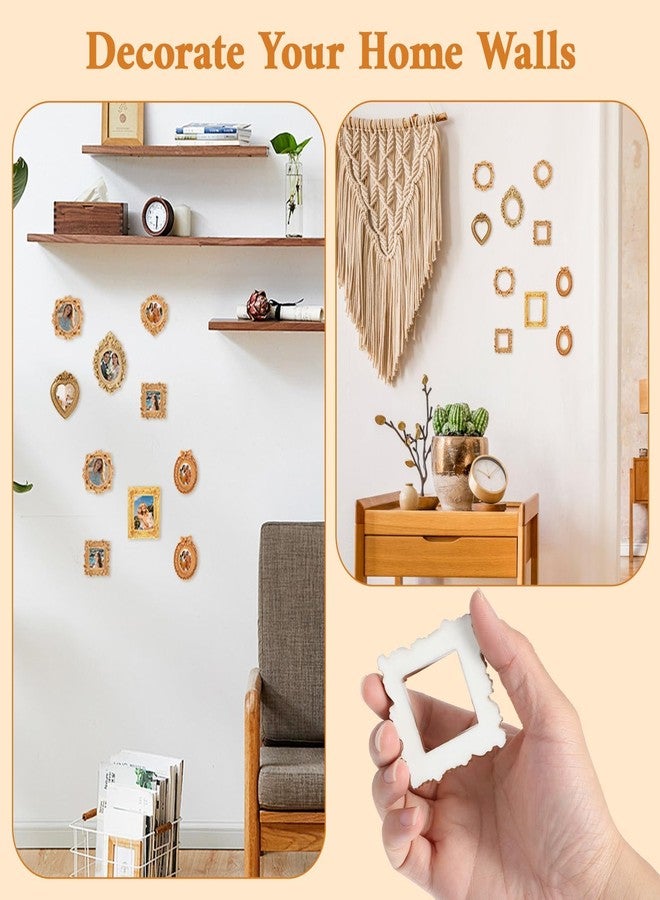 سكويشي مجموعة إطارات صور صغيرة مرنة مكونة من 14 قطعة، إطارات صور عتيقة، إطارات صغيرة من الراتنج لتزيين المنزل، مشاريع يدوية، زينة حفلات، دعائم تصوير، عرض مجوهرات، تعليق على الحائط - Image 5